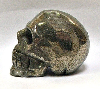 50mm Pyrite Stone Skull Carving