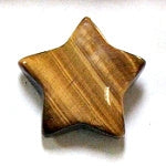 30mm Tiger Eye Stone Star Carving