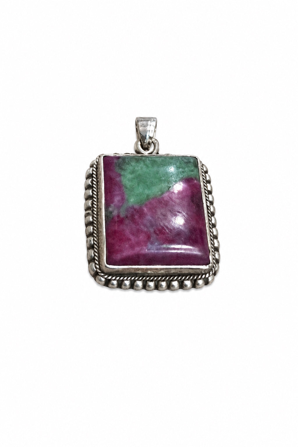 Ruby Zoisite Sterling Silver Pendant