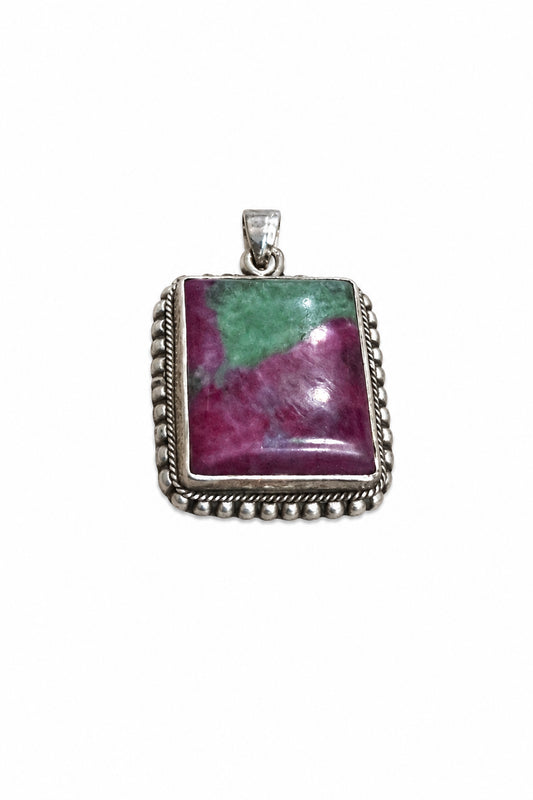 Ruby Zoisite Sterling Silver Pendant