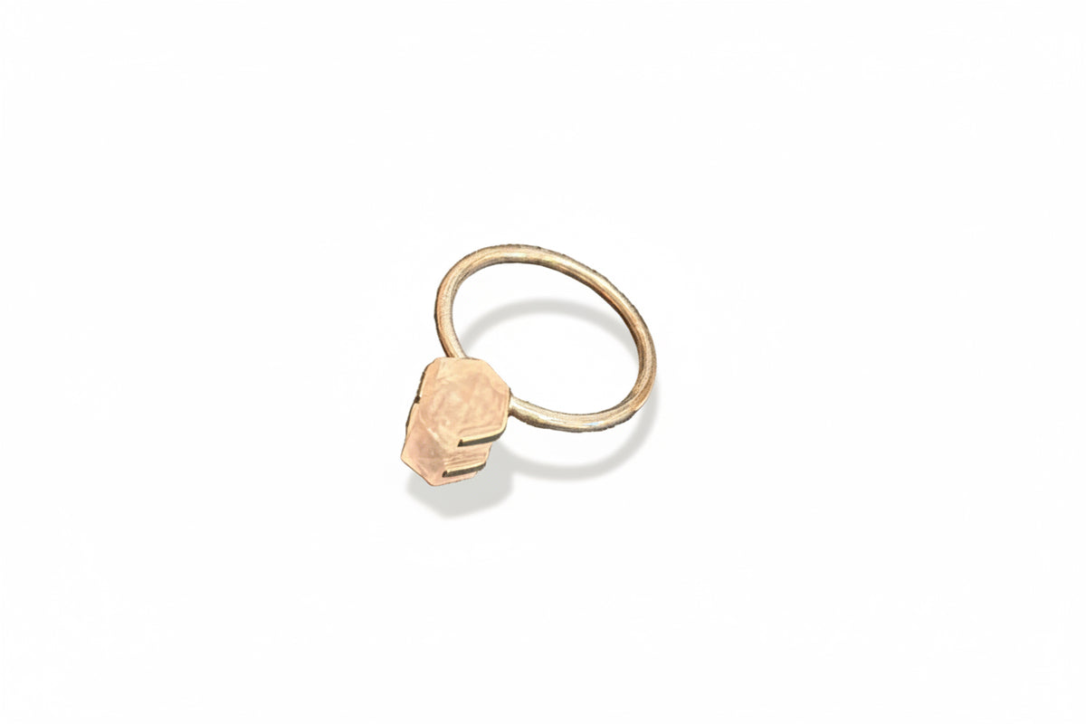 Rose Quartz Double Terminated Point .925 Sterling Silver Ring Size 8