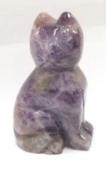 STONE SITTING CAT 50mm IN AMETHYST