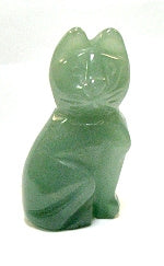 STONE SITTING CAT 50mm IN GREEN AVENTURINE