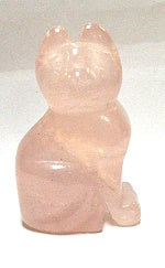 STONE SITING CAT 50mm IN ROSE QUARTZ