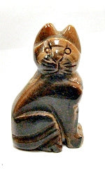 STONE SITTING CAT 50mm IN TIGER EYE