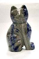 STONE SITTING CAT 50mm IN LAPIS