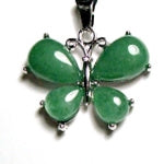 Green Aventurine Drop 4 Stones Butterfly Pendant