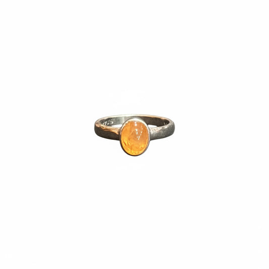 Spessartite Garnet Oval .925 Sterling Silver Ring Size 7