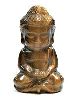 50mm Tiger Eye Stone Buddha Carving