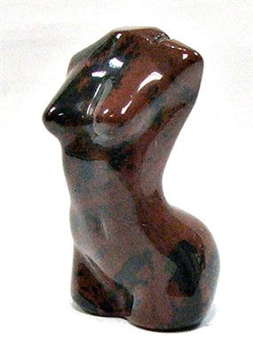 2" Mahogany Obsidian Stone Goddess Carving