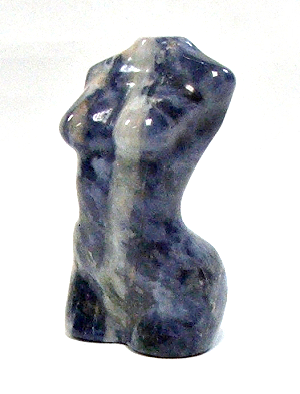 2" European Sodalite Stone Goddess Carving
