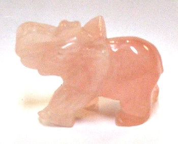 50mm Rose Quartz Stone Elephant Carving