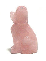 Rose Quartz 2" Carved Dog