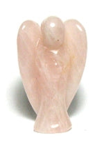 2" Rose Quartz Stone Angel Carving