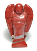 2" Red Jasper Stone Angel Carving