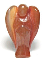 2" Carnelian Agate Stone Angel Carving