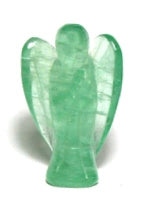 2" Green Fluorite Stone Angel Carving