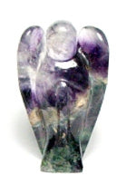 2" Purple Fluorite Stone Angel Carving