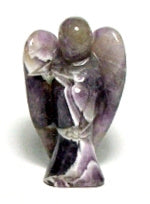 2" Amethyst Stone Angel Carving