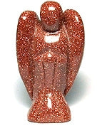 2" STONE ANGEL IN RED GOLDSTONE
