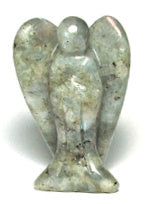 2" Labradorite Stone Angel Carving
