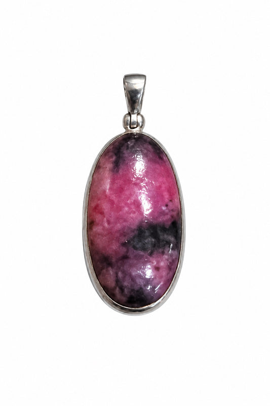 Rhodonite Sterling Silver Pendant
