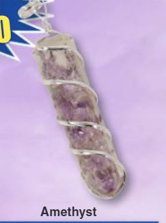 Amethyst Orgone Coil Wrapped Point Pendant