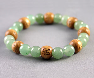 Green Aventurine Wealth & Good Luck 8MM With White Karma Beads Bracelets - Lucky Karma Beads
