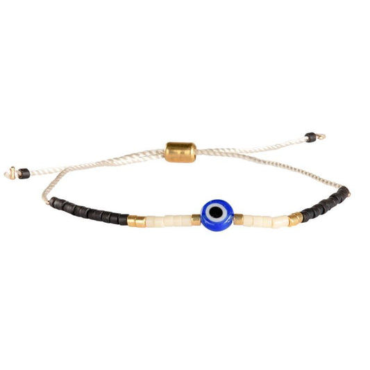 Evil Eye with Heishi Beads Adjustable Bracelets