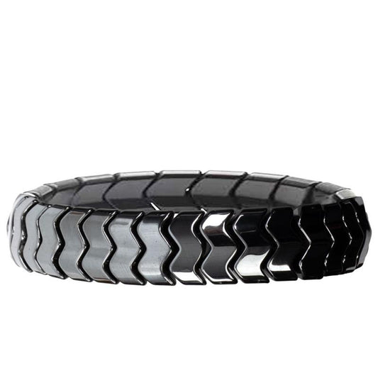 HEMATITE ZIG ZAG LINK STRETCH BRACELET