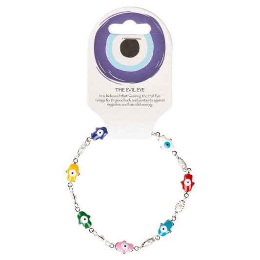 Hamsa Multi Color Evil Eye Link Bracelets