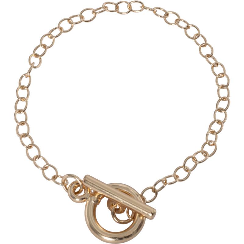 GOLD TONE STAINLESS STEEL ROLO CHAIN BRACELET