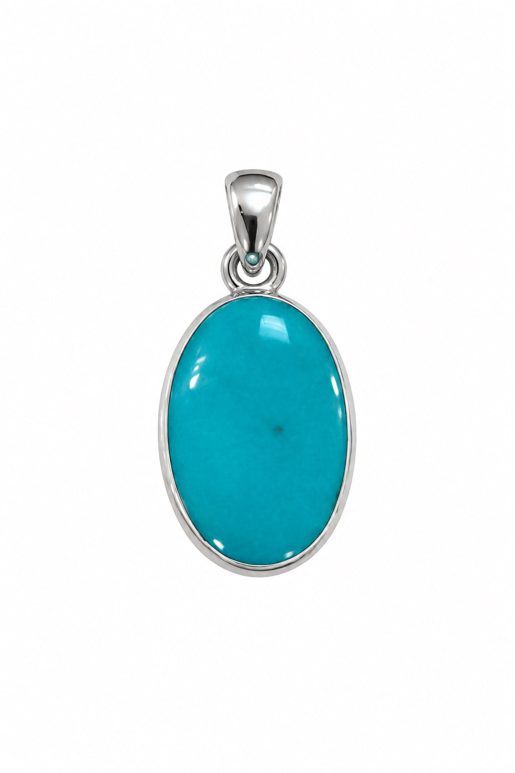 Gem Silica Oval 8.6Ct .925 Sterling Silver Pendant
