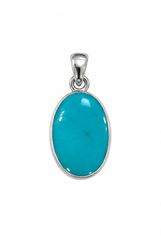 Gem Silica Oval 8.6Ct .925 Sterling Silver Pendant