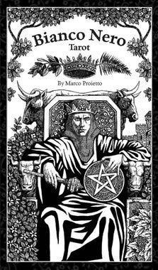 Bianco Nero Tarot – stark black and white deck with minimalist, high‑contrast artwork and bold symbolism.

