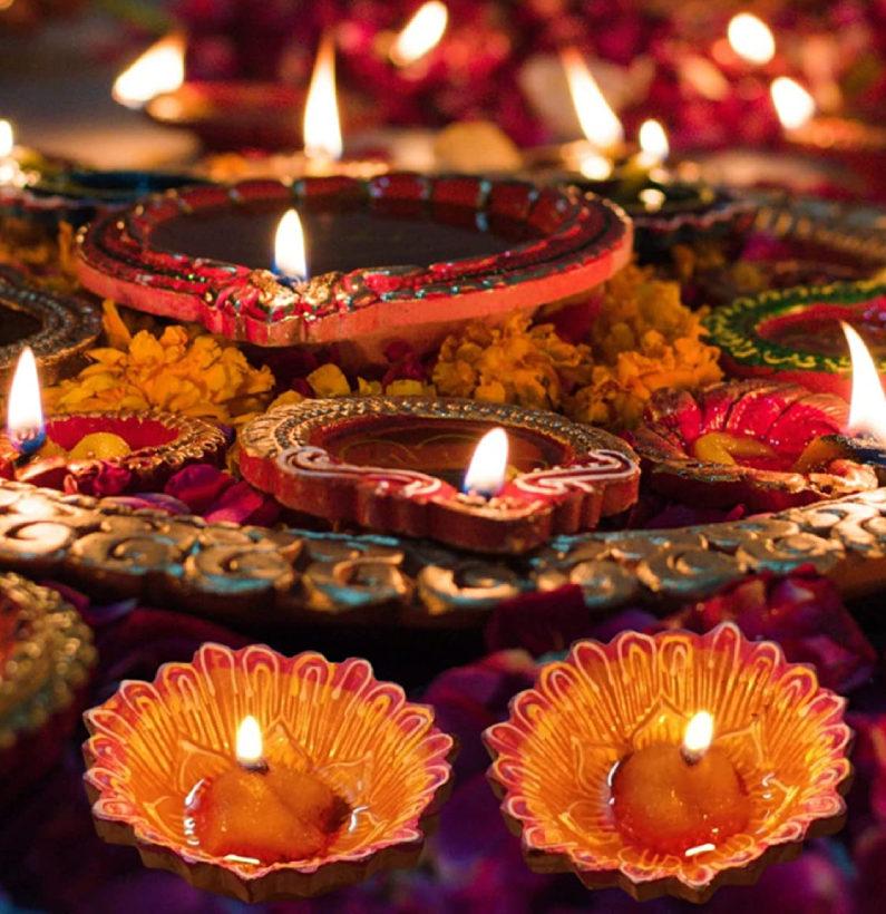 Terracotta Painted Colorful Diwali Pooja Diya Assorted Color
