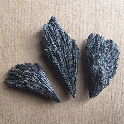 Black Kyanite Fan Rough Specimens Brazil