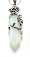 Opalite D/T Point With 16x48mm Plated Rose Pendant