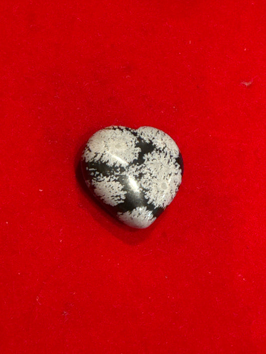 Snowflake Obsidian Heart Shaped 30mm Crystal