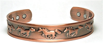 Pure Copper Cuff Bracelet With Magnetic Gauss Range 1200-1500 Style #074