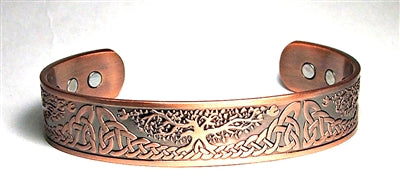 Pure Copper Cuff Bracelet With Magnetic Gauss Range 1200-1500 Style #356-AC