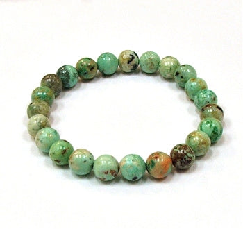 Turquoise Peacock 8MM Round Beaded Bracelets