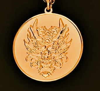 Dragon Head Etched .999 Copper 1oz Amulet 50mm 1.5" Pendant