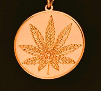 Leaf Etched .999 Copper 1oz Amulet 50mm 1.5" Pendant