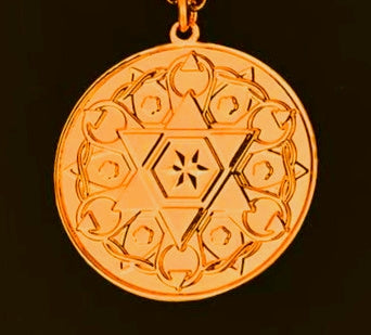 Star Symbols Etched .999 Copper 1oz Amulet 50mm 1.5" Pendant