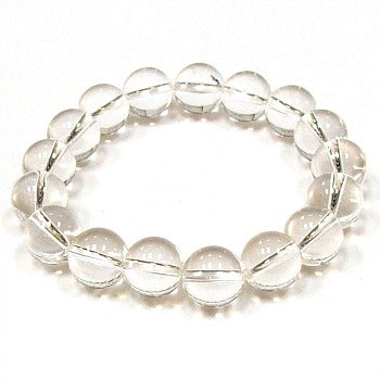 Clear Quartz 12mm Round Beaded Bracelets