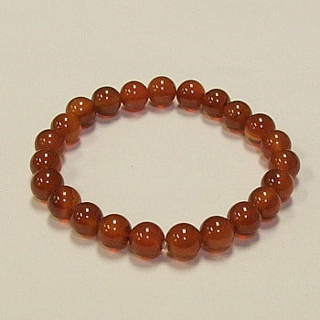 Carnelian Red Agate 8MM Round Beaded Bracelet