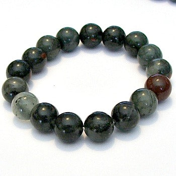 Bloodstone African (Seftonite) 12mm Beaded Bracelet
