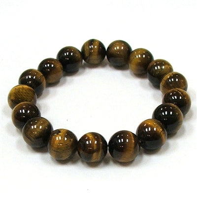Tiger Eye 12mm A+ Round Beaded Bracelet