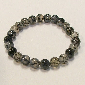 Dragon Stone Agate 8 Round Beaded Bracelet
